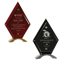 8.5" Diamond Rosewood Piano Finish Floating Jade Glass