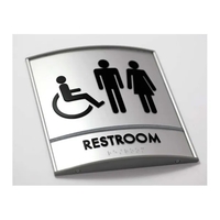 ADA-compliant, acrylic restroom sign in a circle design uses Grade 2... from...