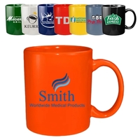 11 oz. stanford C-Handle Vitrified ceramic coffee mug. Vibrant eyecatching...