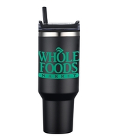 40 oz PP Lined Double Wall Tumbler w/ Handle and Straw