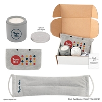 Pamper-me set with a candle, neck and shoulder wrap, mailer box,... from ASI...