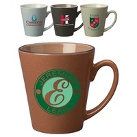 Ceramic 12 oz. Savannah latte mug with ear shape handle and... from ASI 46573...