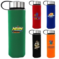 Metal Lanyard Lid 22 oz. Frosted Glass Sleeve Bottle... from ASI 30208 A P...