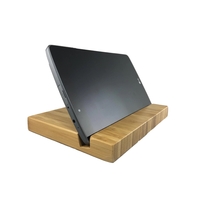 Bamboo constructed tablet stand with laser engraved graphics... from ASI...