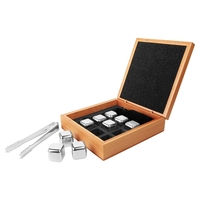 Whiskey stone set with 9 stones, tongs, black velvet bag and... from ASI...