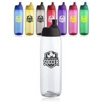 34 oz. single wall plastic water bottle with screw-on lid, wide... from ASI...