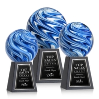 The mesmerizing Naples Art Glass Award features blue and white swirls... from...