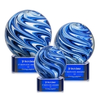 The mesmerizing Naples Art Glass Award features blue and white swirls... from...