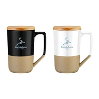 Rochester 15oz Two-Tone Ceramic Mug w/Wood Lid