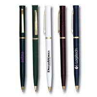 Norad twist-action pen made of plastic with gold accents for a... from ASI...