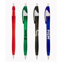 Click-action Frosty slim pen made of plastic with a curvaceous, hourglass......