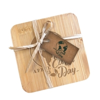 4 square bamboo coasters tied with a gift card makes a... from ASI 98766...