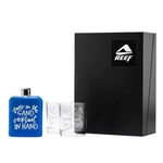 6oz Flask & 10 oz Island Rocks Glasses - Gift Set
