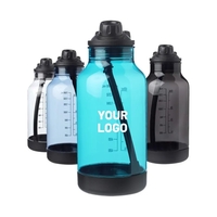 Sports Water Bottle with Straw & Capacity Marking, 64 oz.