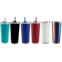 22 Oz. Stainless Steel Vacuum Tumbler With Straw