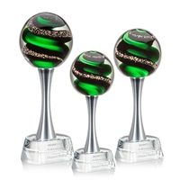Magnificent Striking Zodiac Art Glass Award features twisting ribbons of...