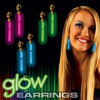 Pair of clip on plastic earrings with 1 1/2" glow in... from ASI 42016...