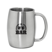 14 oz double wall stainless steel beer mug. Large handle.... from ASI 30112...