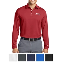 Polo with long sleeves, DRI-FIT moisture management technology, flat knit...