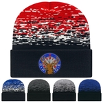 C A Static Pattern Knit Cap With Cuff