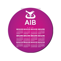 8" Round Hard Surface Calendar Mouse Pad Rubber Base 1/16