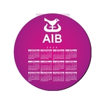 8" Round Hard Surface Calendar Mouse Pad Rubber Base 1/16