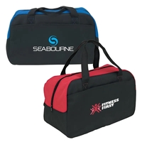 Polyester duffel bag with hook and loop front pocket and carrying... from ASI...