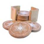 3.75" Bamboo Round 6-Coaster Set with Holder