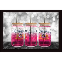 16 oz. Can Shaped Glass Tumblers with Bamboo Lid & Straw