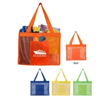 Nylon mesh/210D polyester sheer striped tote bag... from ASI 61125 Hit...
