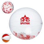 16" Red and White Confetti Beach Ball