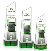 The thick Optical Crystal Belmont Tower VividPrint™ Award features a...