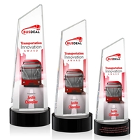 The thick Optical Crystal Belmont Tower VividPrint™ Award features a...