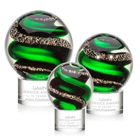 Magnificent Striking Zodiac Art Glass Award features twisting ribbons of...