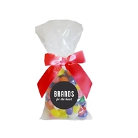 Assorted Jelly Beans Candy in Stand Up Mug Drop Bag with Bow