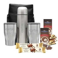 Stainless Tumblers, Beverage Carrier and Snacks... from ASI 89971 Stuff A Mug