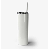 Stainless Steel Insulated Skinny Tumbler w/ Straw coated for sublimation,...