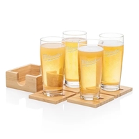Our Beer Glass & Bamboo Coaster Sets are an exquisite gift... from ASI 84592...
