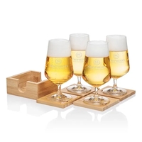 Our Beer Glass & Bamboo Coaster Sets are an exquisite gift... from ASI 84592...