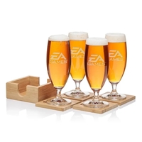 Our Beer Glass & Bamboo Coaster Sets are an exquisite gift... from ASI 84592...