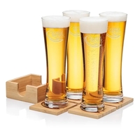 Our Beer Glass & Bamboo Coaster Sets are an exquisite gift... from ASI 84592...