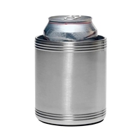 Stainless steel insulated can cooler with steel exterior and foam interior......