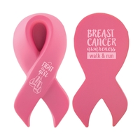 Awareness ribbon shaped stress reliever made of a durable foam...