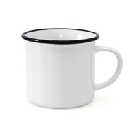 18 oz Fine Enamel Cup - Black Rim - Orca