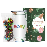 20oz Straight Tumbler Holiday Greetings-Milk Choc. Pretzels