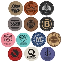 2.5" x 2.5" x 1/16" round PU leatherette garment patch.... from ASI 74601 Calico