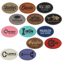 3" x 2" Leatherette Oval Patch with Adhesive