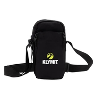 Crossbody drink bag with front zippered pocket and adjustable webbing...