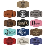 3" x 2" Leatherette Hexagonal Patch with Adhesive