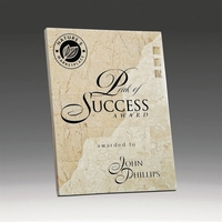 Plaque that features cappuccino and white agate stone material that...